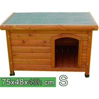 Cuccia per cani in legno tetto piano - S