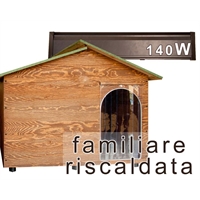 Casetta per cani riscaldata in legno - Familiare (130x110x110cm) - 140W