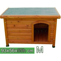 Cuccia per cani in legno tetto piano - M