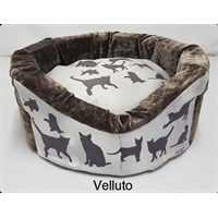 cuccia per gatto trono sagome velluto