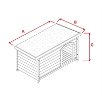 Cuccia per cani in legno tetto piano - L