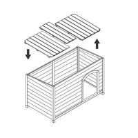 Cuccia per cani in legno tetto piano - L